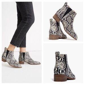 Madewell The Carina Boot in Snake Embossed leather women’s size 5.5